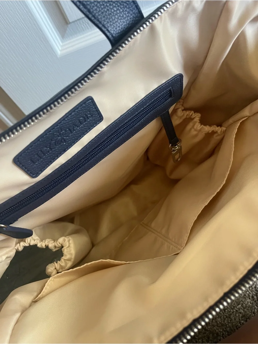 Lily Jade Caroline Navy Vegan Leather Convertible Tote Backpack